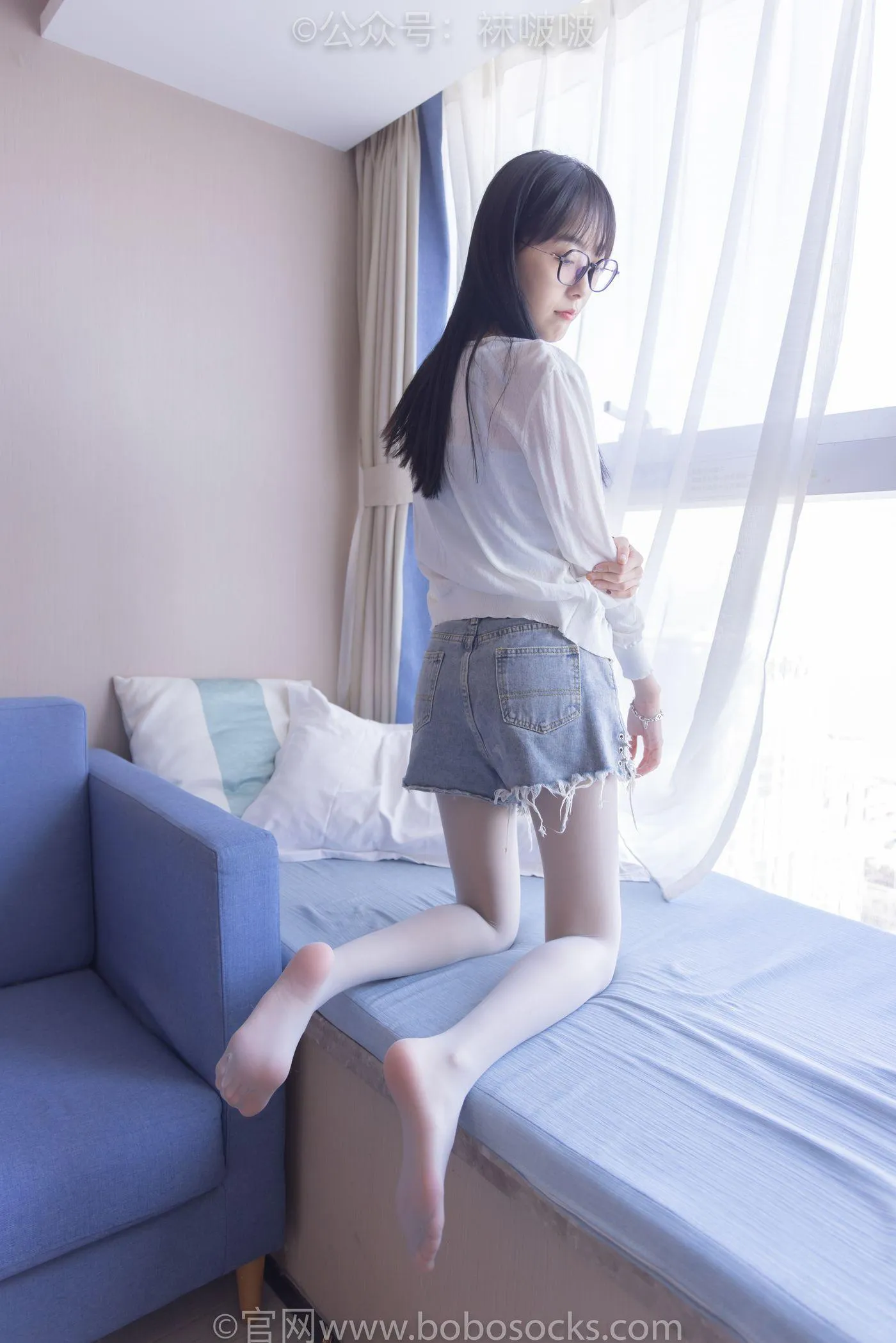 [BoBoSocks袜啵啵]NO.083 稚予-高跟鞋、凉鞋、白丝、裸足涂白色指甲油剧情 [140P]插图8